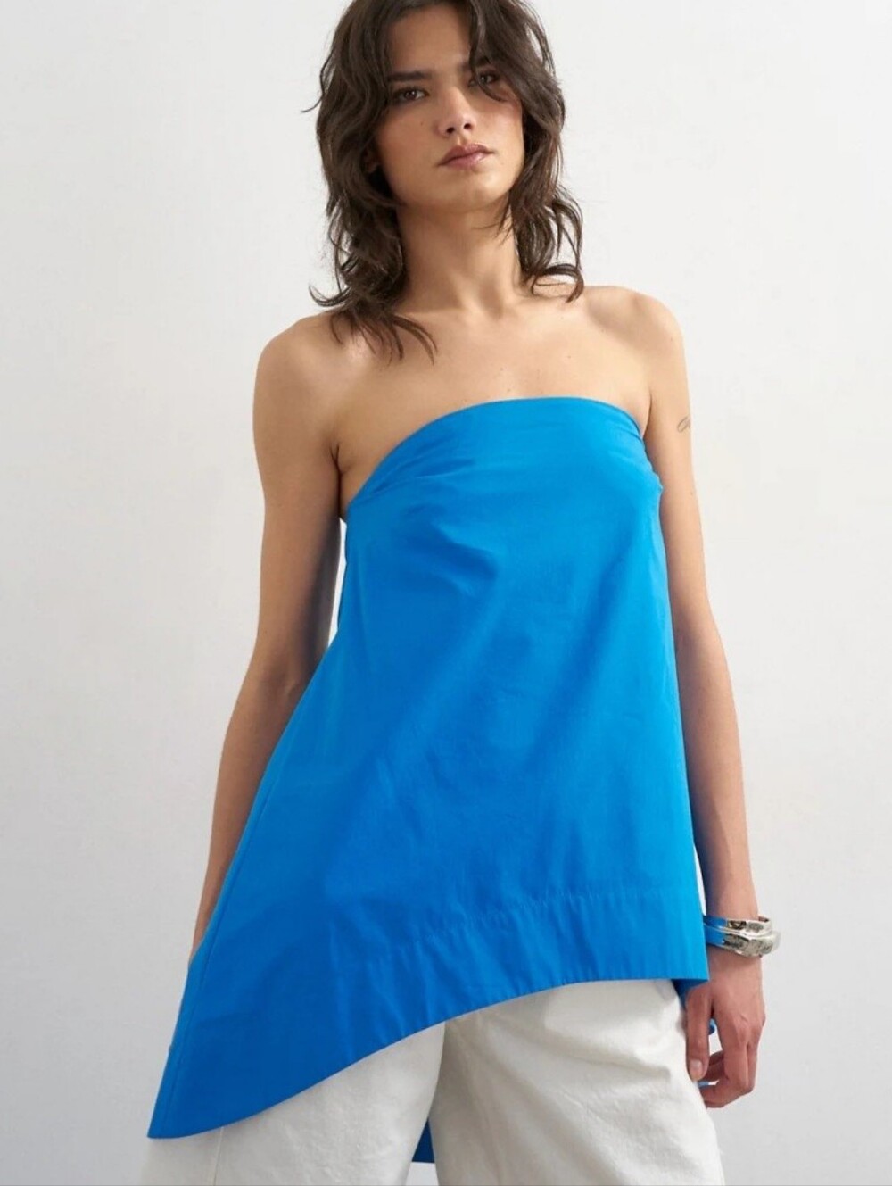 Blue Strapless Shirt - Women
